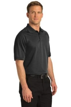 Port Authority Shirts: Men's TLK525 BLK Black Tall Dry Zone Ottoman Polo -Work Clothes Store 5622 black 4 tlk525blackmodel3q2 337w