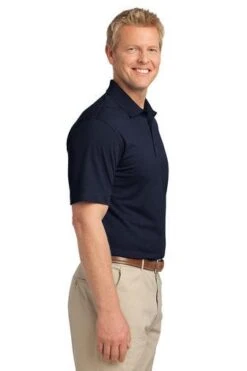 Port Authority Shirts: Men's TLK527 DNY Dark Navy Tall Tech Pique Polo -Work Clothes Store 5627 darknavy 3 tlk527darknavymodelside 337w