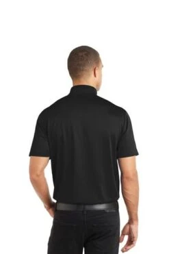 Port Authority Shirts: Men's K569 BLK Black Diamond Jacquard Polo -Work Clothes Store 6589 black 2 k569blackmodelback 337w