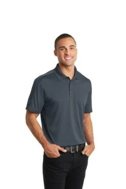 Port Authority Shirts: Men's K569 GPH Graphite Diamond Jacquard Polo -Work Clothes Store 6589 graphite 4 k569graphitemodel3q 337w