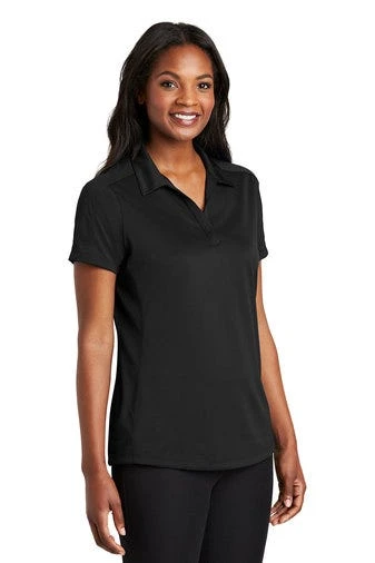 Port Authority Shirts: Women's L569 BLK Black Diamond Jacquard Ladies Polo 4 Port Authority Shirts: Women's L569 BLK Black Diamond Jacquard Ladies Polo - Image 2
