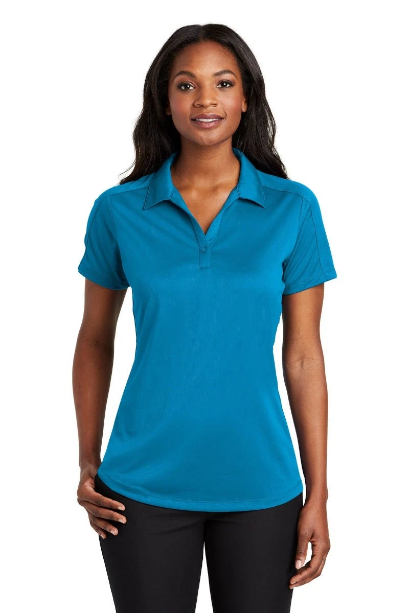 Port Authority Shirts: Women's L569 BW Blue Wake Ladies Diamond Jacquard Polo 3 Port Authority Shirts: Women's L569 BW Blue Wake Ladies Diamond Jacquard Polo