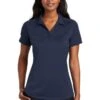 Port Authority Shirts: Women's L569 TN True Navy Diamond Jacquard Ladies Polo -Work Clothes Store 6592 truenavy 1 l569truenavymodelfront2 337w