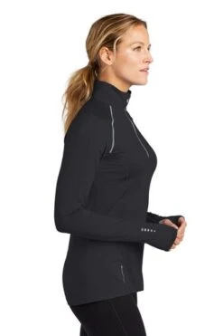Ogio Shirts: Women's LOE335 BLK Blacktop Nexus 1/4-Zip Pullover 8 Ogio Shirts: Women's LOE335 BLK Blacktop Nexus 1/4-Zip Pullover -Work Clothes Store 6672 blacktop 3 loe335blacktopmodelside3 337w