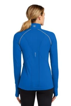 Ogio Shirts: Women's LOE335 EBL Electric Blue Nexus 1/4-Zip Pullover -Work Clothes Store 6672 elecblue 2 loe335elecbluemodelback4 337w