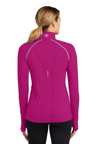 Ogio Shirts: Women's LOE335 PNK Flush Pink Nexus 1/4-Zip Pullover 5 Ogio Shirts: Women's LOE335 PNK Flush Pink Nexus 1/4-Zip Pullover - Image 3