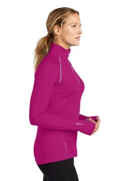 Ogio Shirts: Women's LOE335 PNK Flush Pink Nexus 1/4-Zip Pullover 9 Ogio Shirts: Women's LOE335 PNK Flush Pink Nexus 1/4-Zip Pullover -Work Clothes Store 6672 flushpink 3 loe335flushpinkmodelside3 337w