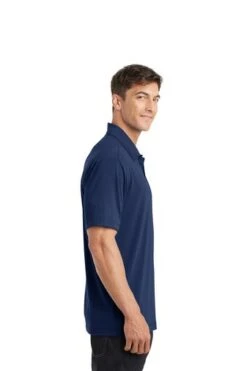 Port Authority Shirts: Men's K568 EB Estate Blue Cotton Touch Performance Polo -Work Clothes Store 6673 estateblue 3 k568estatebluemodelside 337w