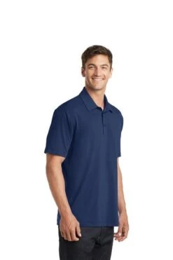 Port Authority Shirts: Men's K568 EB Estate Blue Cotton Touch Performance Polo -Work Clothes Store 6673 estateblue 4 k568estatebluemodel3q 337w