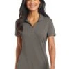 Port Authority Shirts: Women's L568 GS Grey Smoke Ladies Cotton Touch Performance Polo -Work Clothes Store 6674 greysmoke 1 l568greysmokemodelfront 1200w