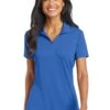 Port Authority Shirts: Women's L568 SB Strong Blue Ladies Cotton Touch Performance Polo -Work Clothes Store 6674 strongblue 1 l568strongbluemodelfront 1200w