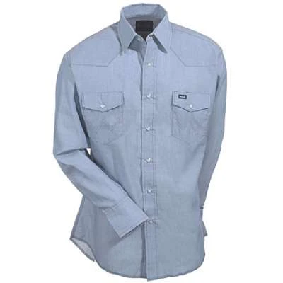 Wrangler Shirts: Men's Chambray 70130 MW Cowboy Cut Long Sleeve Shirt 4 Wrangler Shirts: Men's Chambray 70130 MW Cowboy Cut Long Sleeve Shirt - Image 2