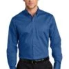 Port Authority Shirts: Men's S663 TB True Blue Button Down SuperPro Twill Shirt -Work Clothes Store 7607 trueblue 1 s663truebluemodelfront3 337w