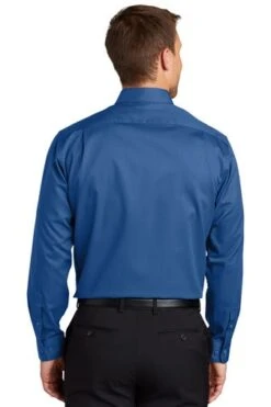 Port Authority Shirts: Men's S663 TB True Blue Button Down SuperPro Twill Shirt -Work Clothes Store 7607 trueblue 2 s663truebluemodelback3 337w