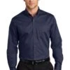 Port Authority Shirts: Men's S663 TNY True Navy Button Down SuperPro Twill Shirt -Work Clothes Store 7607 truenavy 1 s663truenavymodelfront3 337w