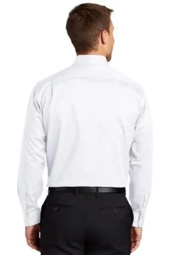 Port Authority Shirts: Men's S663 WHT White Button Down SuperPro Twill Shirt -Work Clothes Store 7607 white 2 s663whitemodelback3 337w