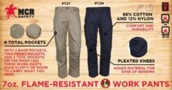 MCR Safety: Men's PT2N Navy Flame Resistant FR Navy Work Pants -Work Clothes Store 7 ounce flame resistant fr work pants 1