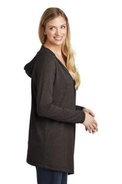 District Cardigans: Women's DT156 BKFST Black Forest Perfect Tri Hooded Cardigan -Work Clothes Store 9206 blackfrost 3 dt156blackfrostmodelside 337w