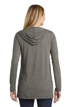 District Cardigans: Women's DT156 GYFST Grey Frost Perfect Tri Hooded Cardigan -Work Clothes Store 9206 greyfrost 2 dt156greyfrostmodelback 337w