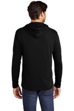 District Sweatshirts: Men's DT571 BLK Black Featherweight French Terry Hoodie -Work Clothes Store 9747 black 2 dt571blackmodelback 337w