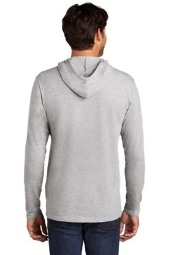 District Sweatshirts: Men's DT571 LHG Light Heather Grey Featherweight French Terry Hoodie -Work Clothes Store 9747 lighththrgry 2 dt571lighththrgrymodelback 1200w
