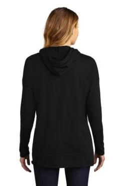 District Sweatshirts: Women's DT671 BLK Black Featherweight French Terry Hoodie -Work Clothes Store 9748 black 2 dt671blackmodelback 337w