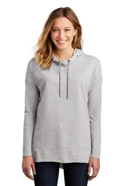 District Sweatshirts: Women's DT671 LHG Light Heather Grey Featherweight French Terry Hoodie