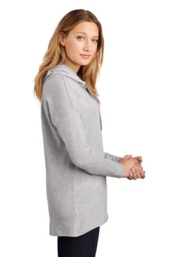 District Sweatshirts: Women's DT671 LHG Light Heather Grey Featherweight French Terry Hoodie 6 District Sweatshirts: Women's DT671 LHG Light Heather Grey Featherweight French Terry Hoodie -Work Clothes Store 9748 lighththrgry 3 dt671lighththrgrymodelside 1200w