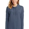 District Sweatshirts: Women's DT671 WI Washed Indigo Featherweight French Terry Hoodie 2 District Sweatshirts: Women's DT671 WI Washed Indigo Featherweight French Terry Hoodie -Work Clothes Store 9748 washedindigo 1 dt671washedindigomodelfront 1200w