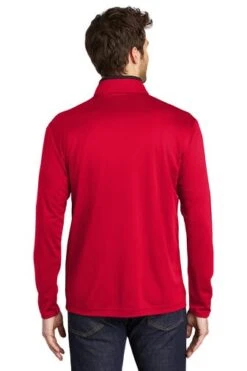 Port Authority Shirts: Men's K584 RDBK Red Black Silk Touch Performance 1/4-Zip Shirt -Work Clothes Store 9771 redblack 2 k584redblackmodelback 337w