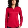 Port Authority Shirts: Women's LK584 RDBK Red Black Silk Touch Performance 1/4-Zip Shirt 1 Port Authority Shirts: Women's LK584 RDBK Red Black Silk Touch Performance 1/4-Zip Shirt -Work Clothes Store 9772 redblack 1 lk584redblackmodelfront 337w