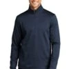 Port Authority Sweatshirts: Men's F248 DBNH Dress Blue Navy Heather Diamond 1/4 Zip Pull Over -Work Clothes Store 9820 dressblnyhe 1 f248dressblnyhemodelfront 337w