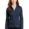 Port Authority Sweatshirts: Women's L249 DBNH Dress Blue Navy Heather Diamond Full Zip -Work Clothes Store 9822 dressblnyhe 1 l249dressblnyhemodelfront 337w