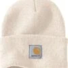 Carhartt Hats: Unisex A18 WWH Winter White Acrylic Watch Cap -Work Clothes Store a18wwh