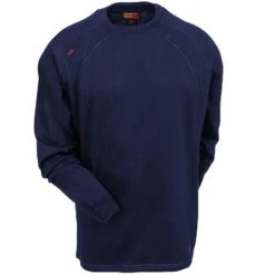 Ariat Work FR Shirts: 10012256 Moisture-Wicking FR Men's Navy Blue Crew Work Shirt -Work Clothes Store ariat 10012256 nvy f 01