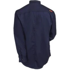 Ariat Work FR Shirts: 10018816 Solid Navy FR Long-Sleeve Men's Button-Down Work Shirt -Work Clothes Store ariat 10018816 nvy b 01
