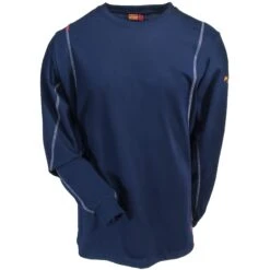 Ariat Work FR Shirts: FR AC Moisture Wicking 10019007 Men's Navy Shirt -Work Clothes Store ariat 10019007 f 01