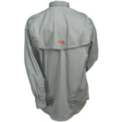 Ariat Work FR Shirts: Men's 10019063 FR Solid Vented Long-Sleeve Button-Down Silver Shirt -Work Clothes Store ariat 10019063 b 01