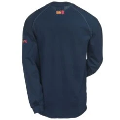 Ariat Shirts: Men's 10013518 Navy Flame-Resistant Long-Sleeve Henley Shirt -Work Clothes Store ariat fr 10013518 b 01