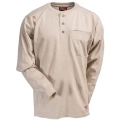 Ariat Work FR Shirts: FR Air Cotton Men's 10022598 Sand Heather Henley -Work Clothes Store ariat 10022598 1