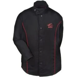 Black Stallion Jackets: Men's Black B9C BSX Cotton Flame-Resistant Welding Jacket -Work Clothes Store bsx b9c bk f 01