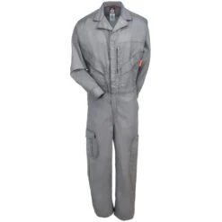 Bulwark Coveralls: Men's QC10 GY IQ Series Endurance FR Grey Premium Coveralls -Work Clothes Store bulwark qc10gy f 01