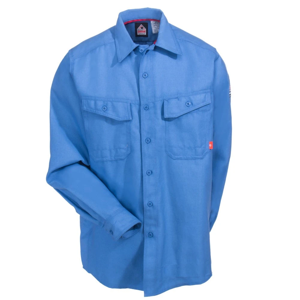 Bulwark Shirts: Men's QS40 LB Blue FR IQ Endurance Long Sleeve Work Shirt 4 Bulwark Shirts: Men's QS40 LB Blue FR IQ Endurance Long Sleeve Work Shirt - Image 2