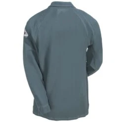 Bulwark Shirts: Men's QT12 CH Grey Flame-Resistant Long Sleeve Polo Shirt 7 Bulwark Shirts: Men's QT12 CH Grey Flame-Resistant Long Sleeve Polo Shirt -Work Clothes Store bulwark qt12ch b 01