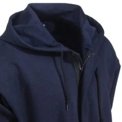 Bulwark Sweatshirts: Men's SEH4 NV Navy Flame-Resistant Hooded Zip-Up Sweatshirt -Work Clothes Store bulwark seh4nv2 cd 01
