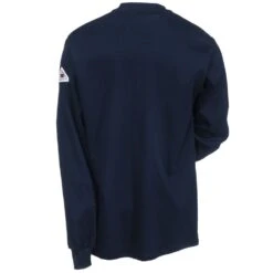 Bulwark Shirts: Men's Flame-Resistant SEL2 NV Navy Henley Work Shirt -Work Clothes Store bulwark sel2 nv5 b 01