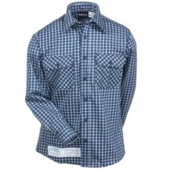 Bulwark Shirts: Men's SLD6 NK Flame-Resistant Long Sleeve Plaid Shirt -Work Clothes Store bulwark sld6 nk2 f 01
