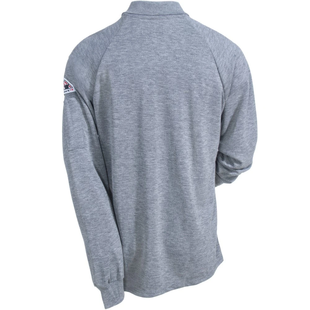 Bulwark Shirts: Men's SMP2 GY Grey FR Classic Long Sleeve Polo Shirt 3 Bulwark Shirts: Men's SMP2 GY Grey FR Classic Long Sleeve Polo Shirt