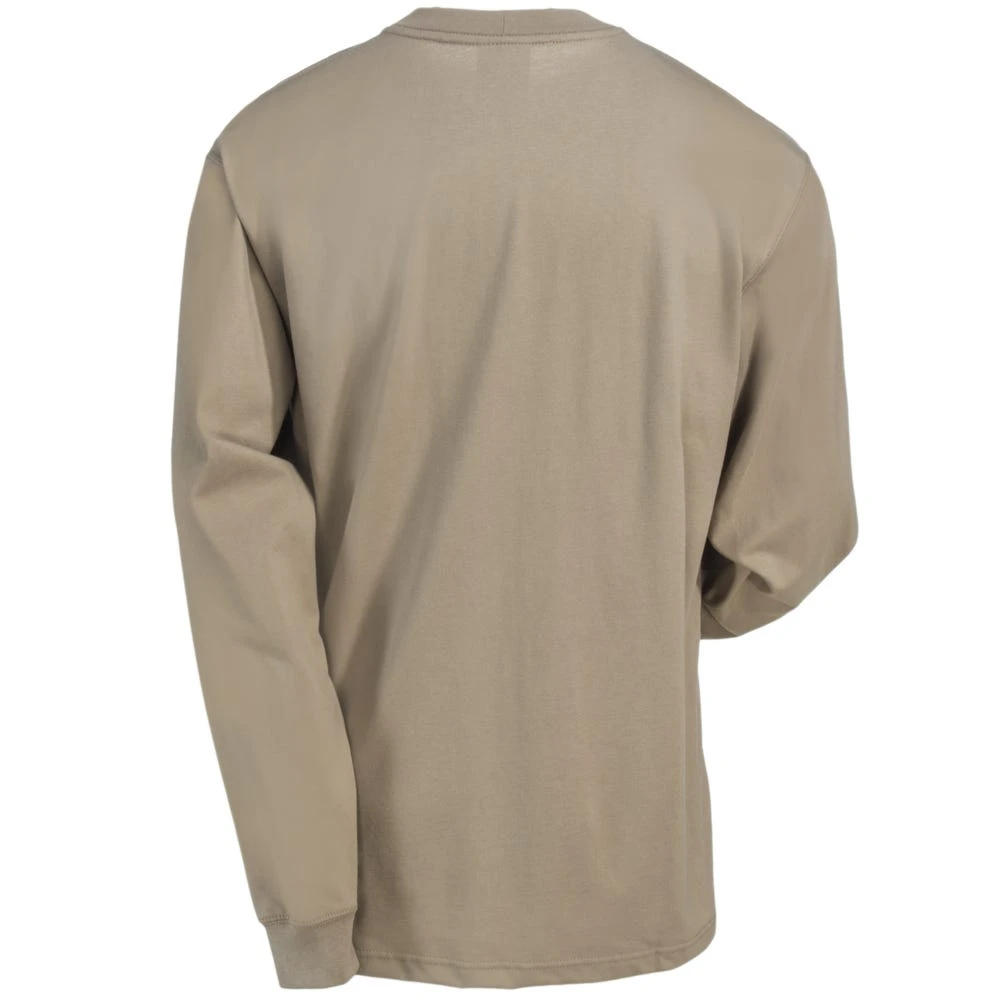 Carhartt Force Shirts: Men's 100235 250 Khaki Flame-Resistant Force Cotton Long-Sleeve T-Shirt 5 Carhartt Force Shirts: Men's 100235 250 Khaki Flame-Resistant Force Cotton Long-Sleeve T-Shirt - Image 3