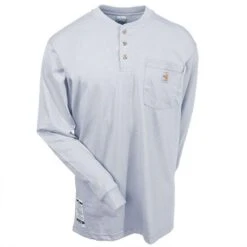 Carhartt Force Shirts: Men's Grey Force 100237 051 FR Cotton Henley Work Shirt 7 Carhartt Force Shirts: Men's Grey Force 100237 051 FR Cotton Henley Work Shirt -Work Clothes Store carhartt 100237 051 f 01